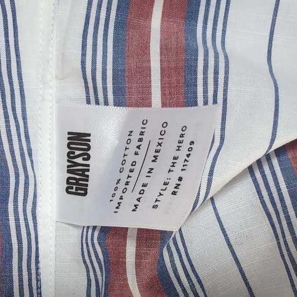 Grayson Hero Striped Shirt NWT - Picture 4 of 4